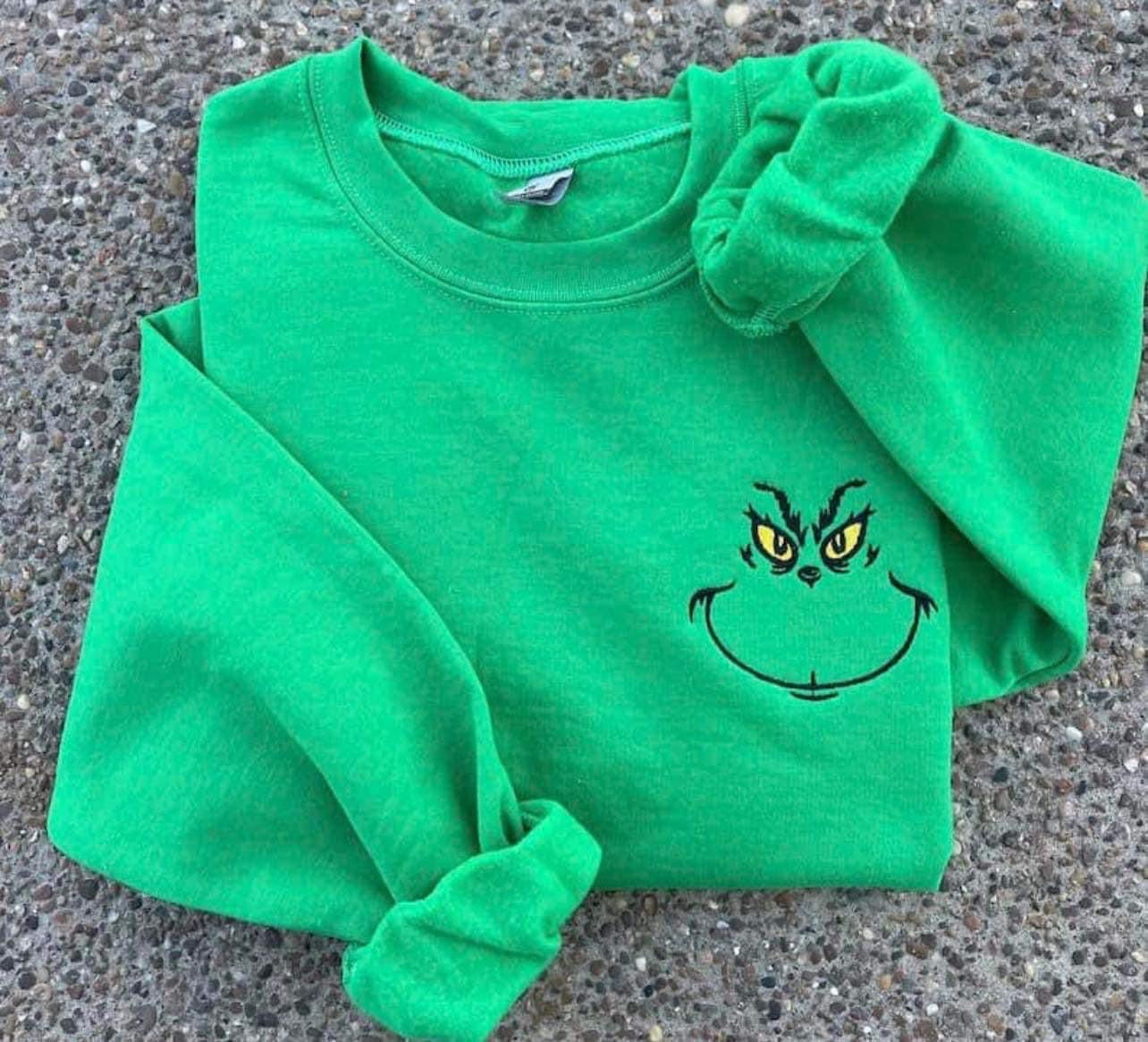 Mean Green Man Embroidered Crewneck