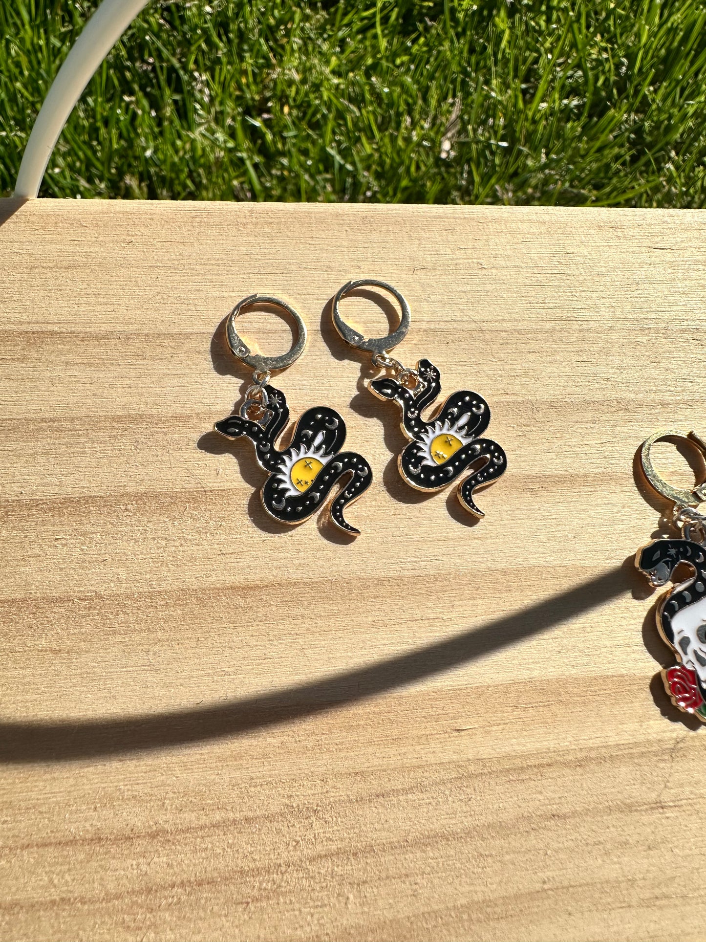 Gothic Snake Hoop Earrings