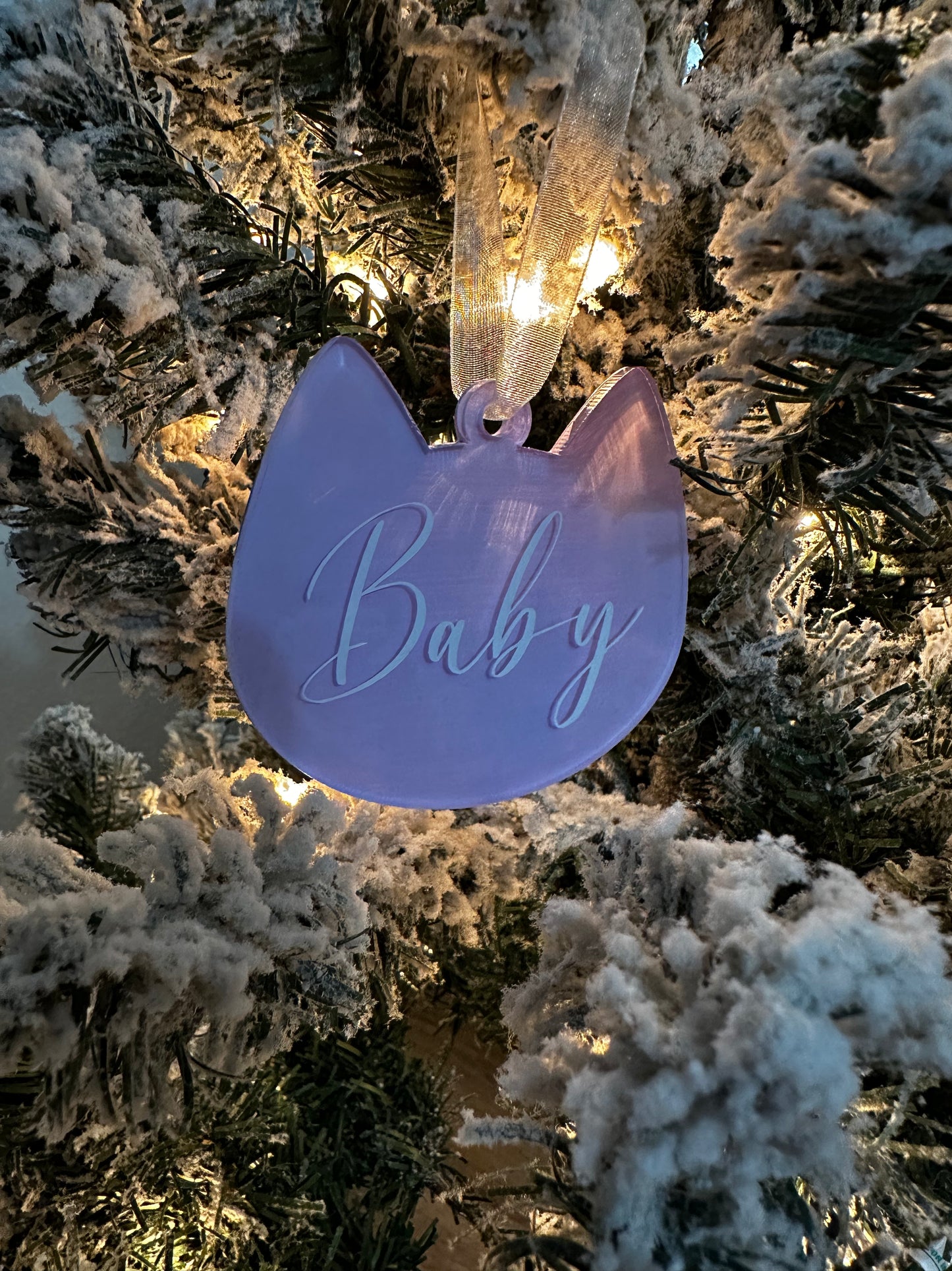 Acrylic Cat Head Ornament