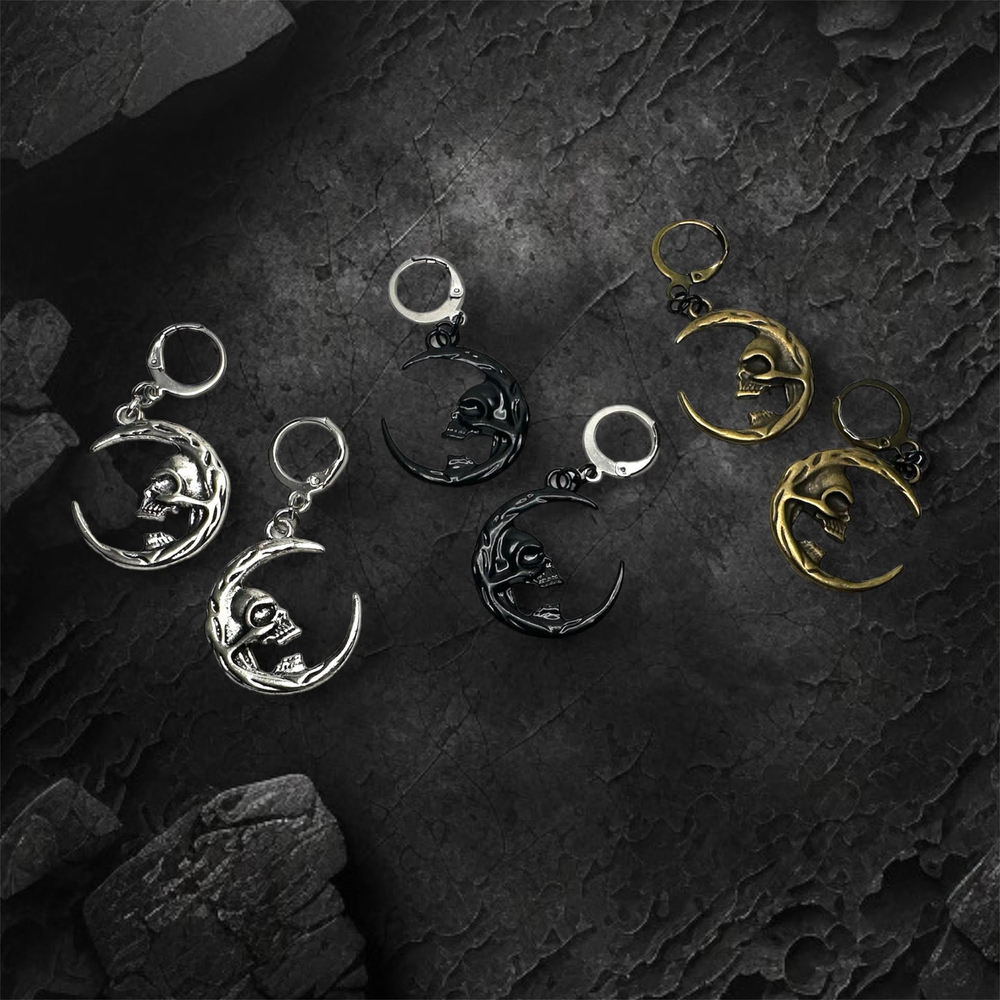 Skull Moon Earrings