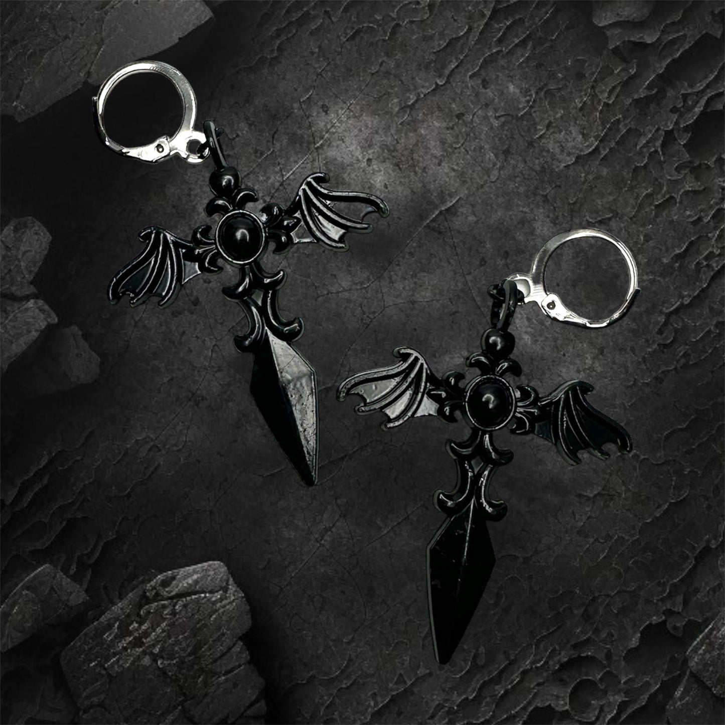 Black Dagger Earrings