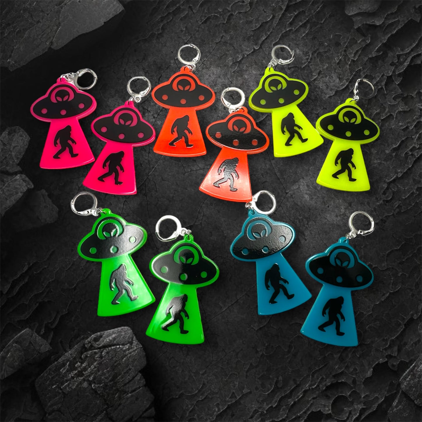 Bigfoot UFO Earrings