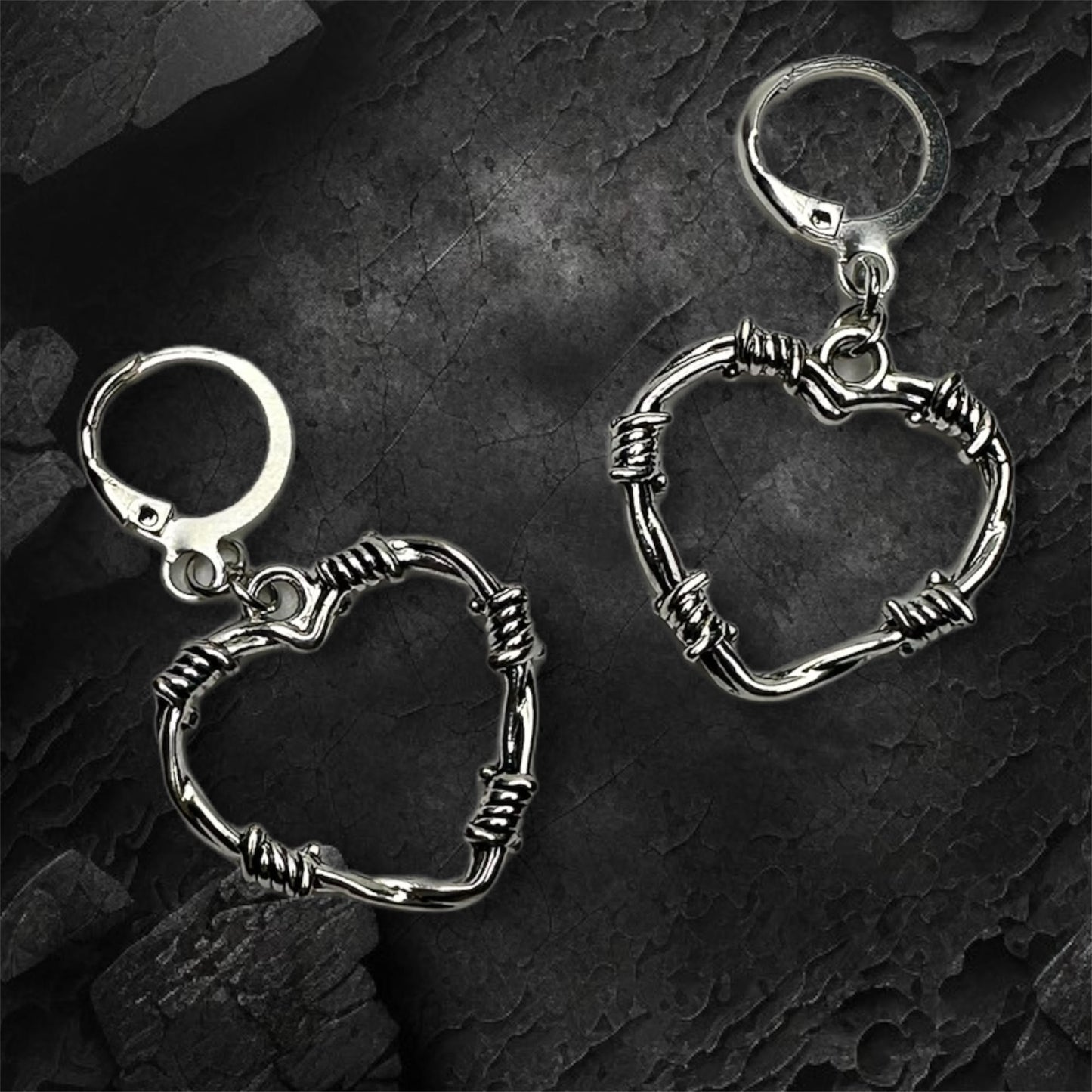 Barbed Wire Hearts Earrings