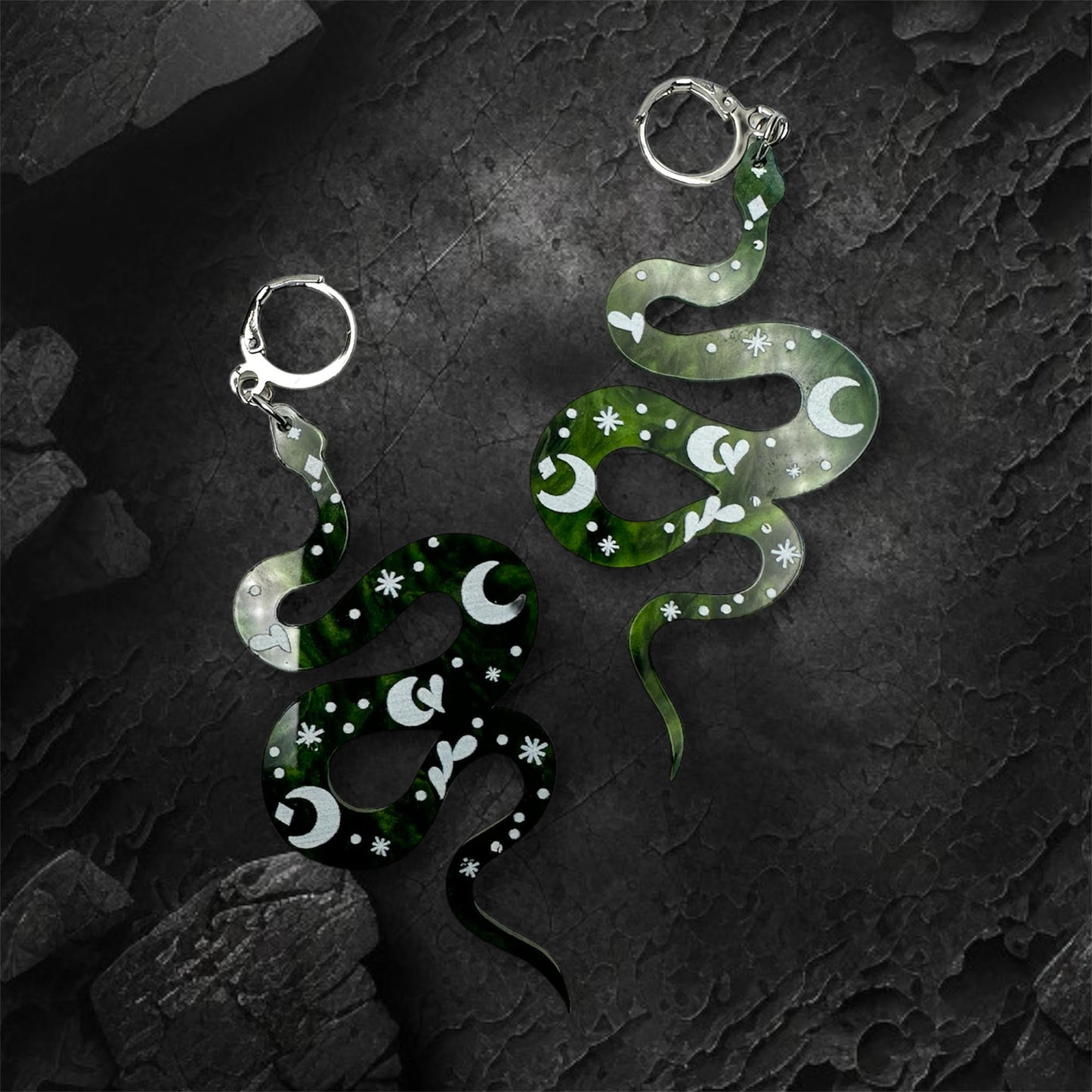 Green Serpent Earrings