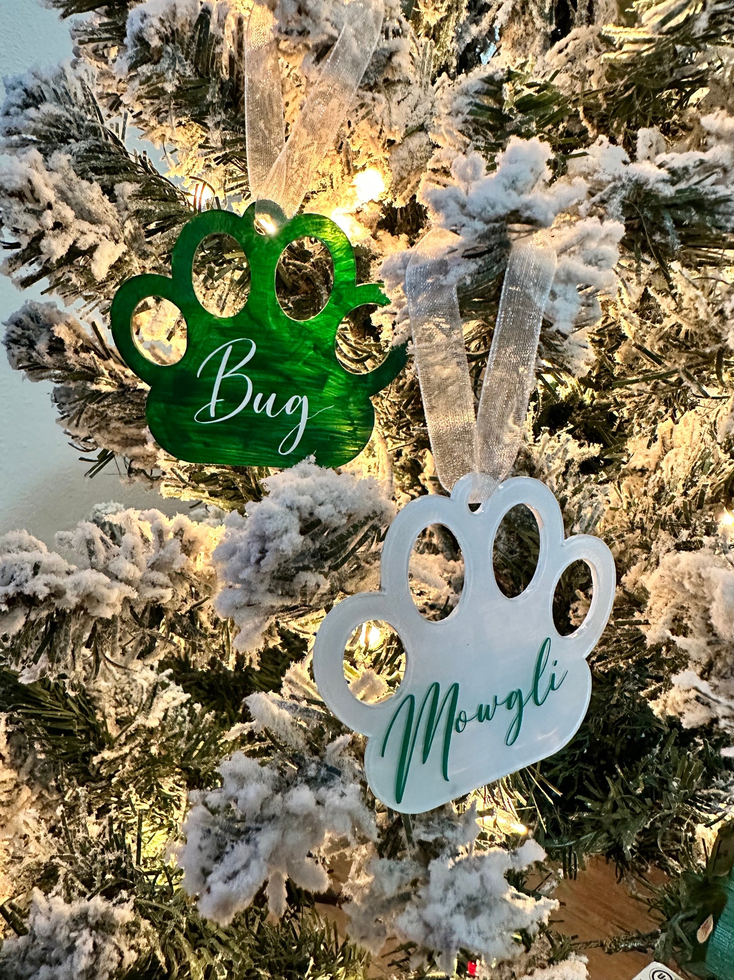 Acrylic Paw Print Ornament