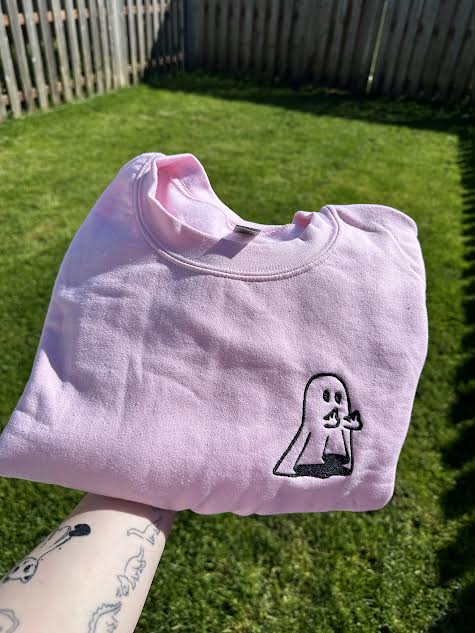 FU Ghost Embroidered Crewneck