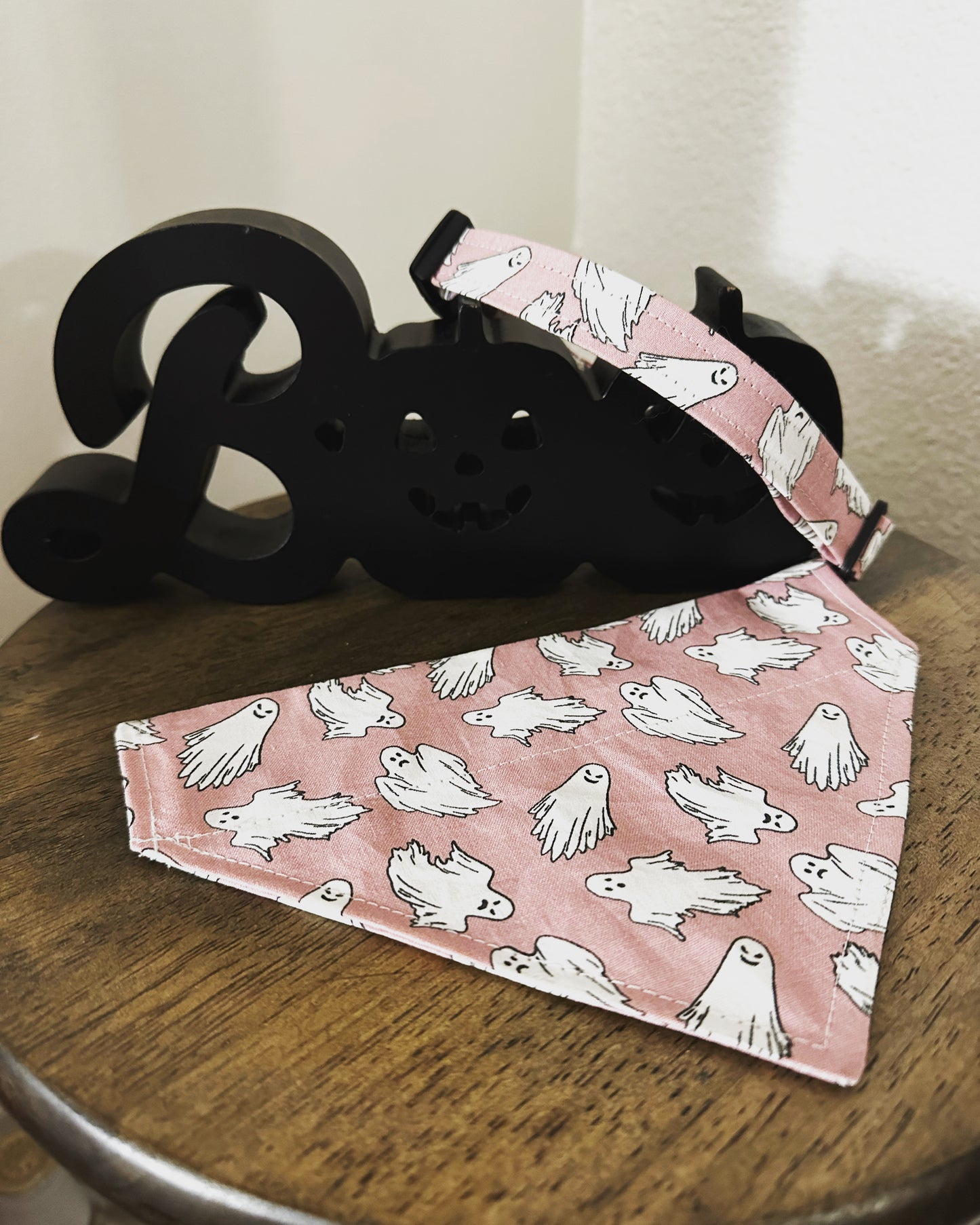 Pink Ghosts Over the Collar Bandana