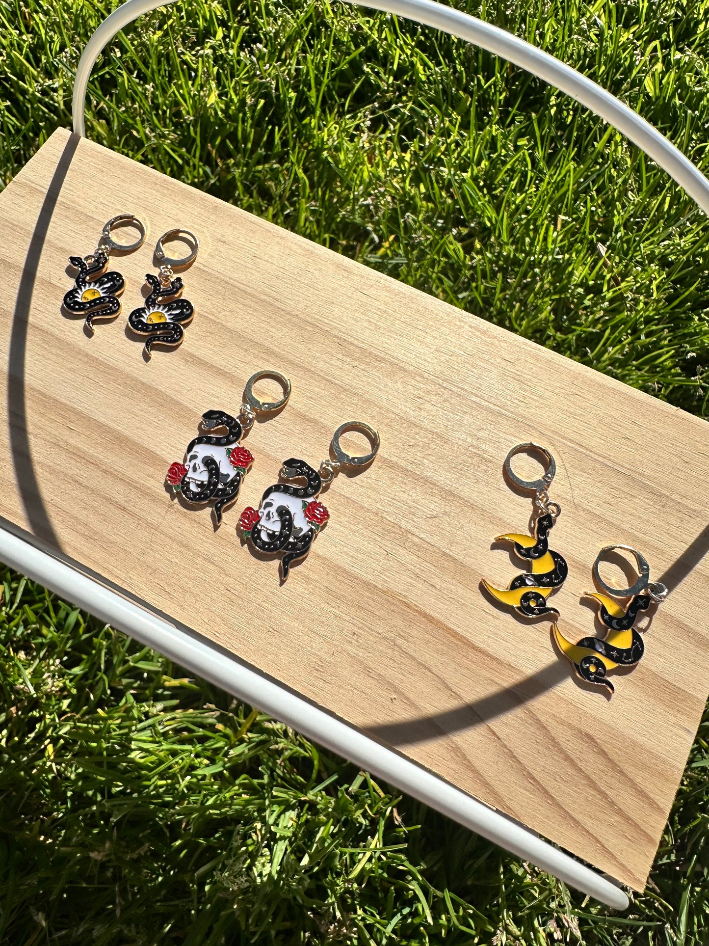 Gothic Snake Hoop Earrings