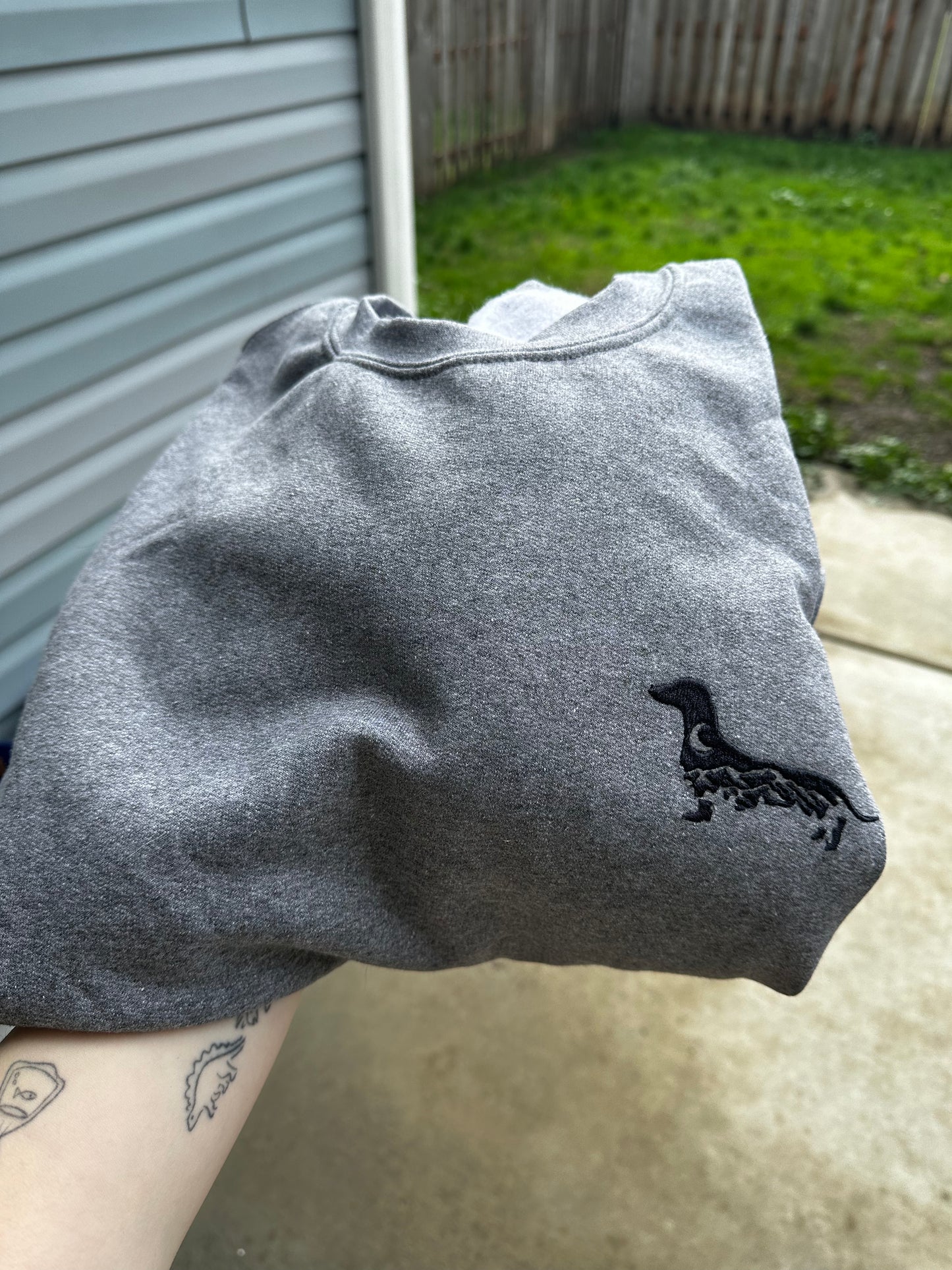 PNW Doxie Embroidered Crewneck