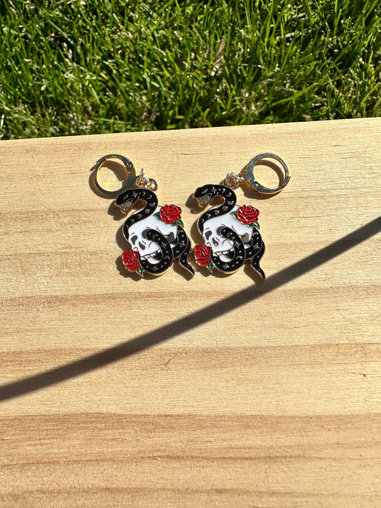 Gothic Snake Hoop Earrings