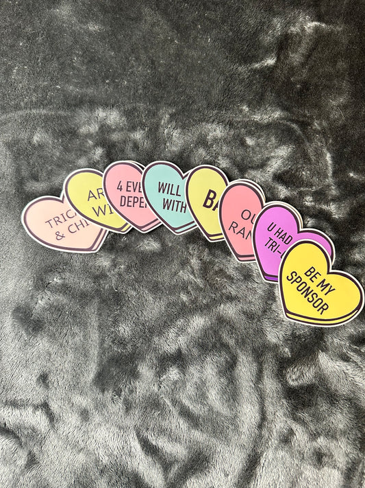 Military Conversation Hearts Sticker Set