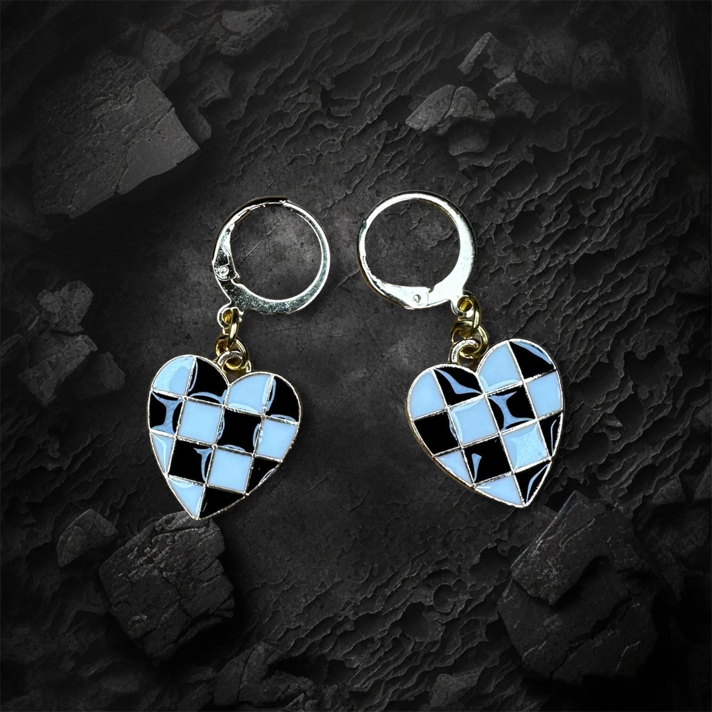 Checkered Hearts Earrings