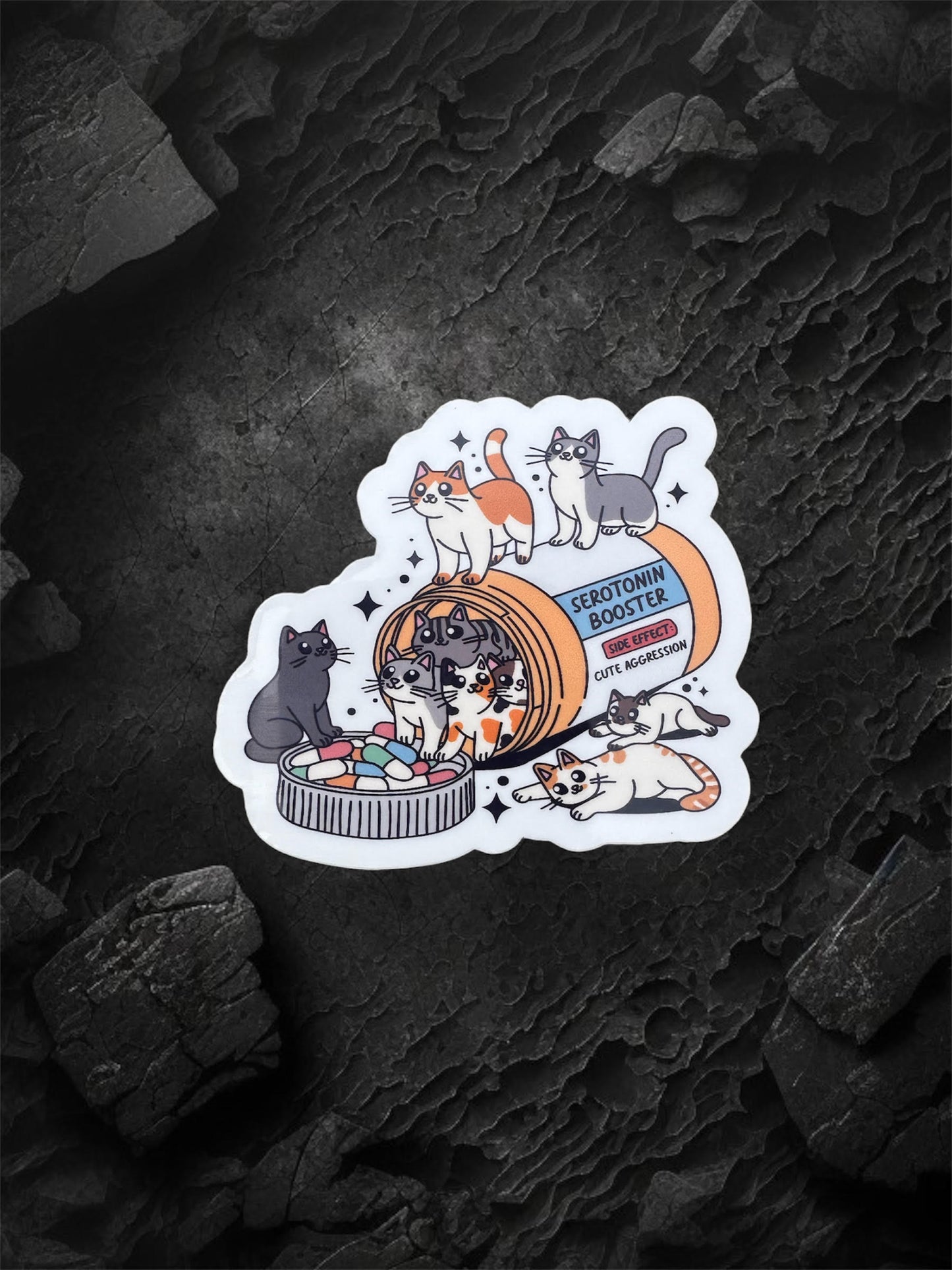 Serotonin Booster Cats Sticker